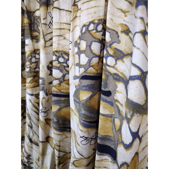 Baby Phat Tan Black Stretchy Belted Short-Sleeve Midi Dress Small Deep v-neck - Picture 10 of 11